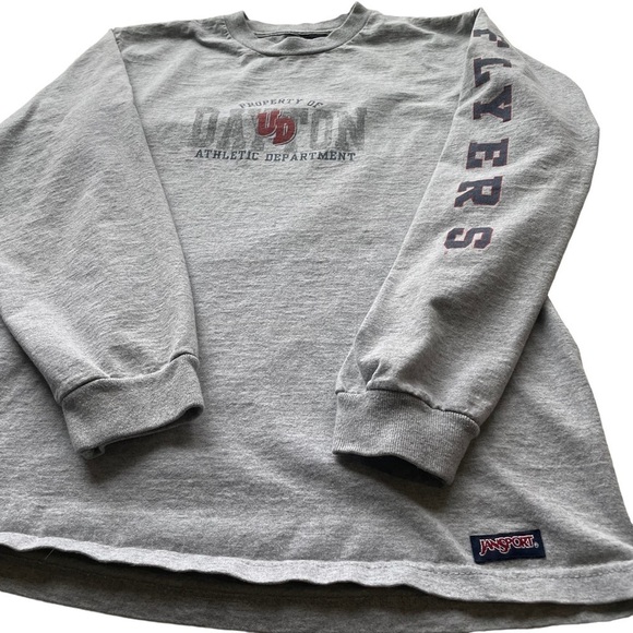 Jansport Vintage UD University of Dayton College Shirt Gray Small FLYERS Tee - Picture 6 of 7